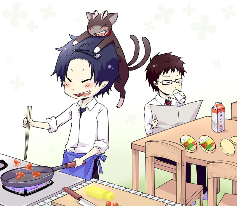 Anime Characters Cooking — White