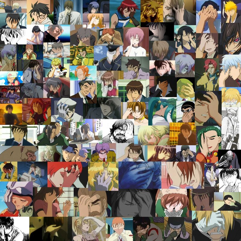 Anime Characters Covering Faces