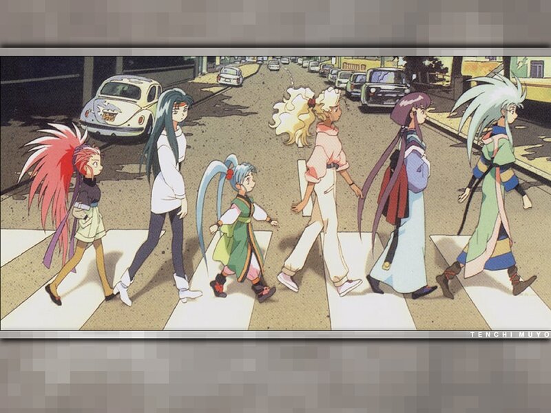 Anime Characters Crossing Street — White