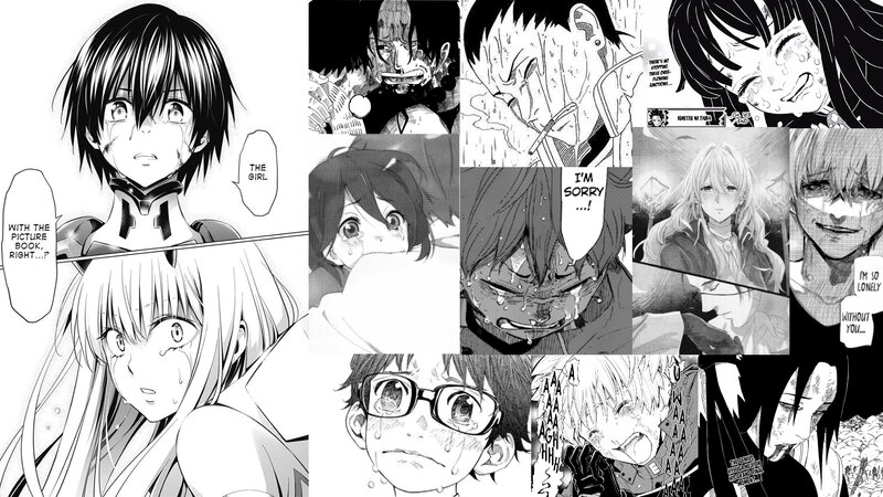 Anime Characters Crying — Black