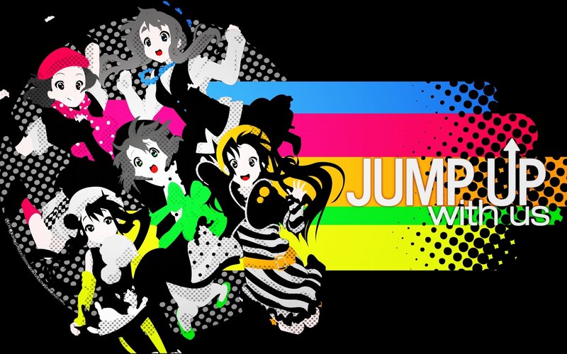 Anime Characters Dancing — Black, Energetic, Digital Art