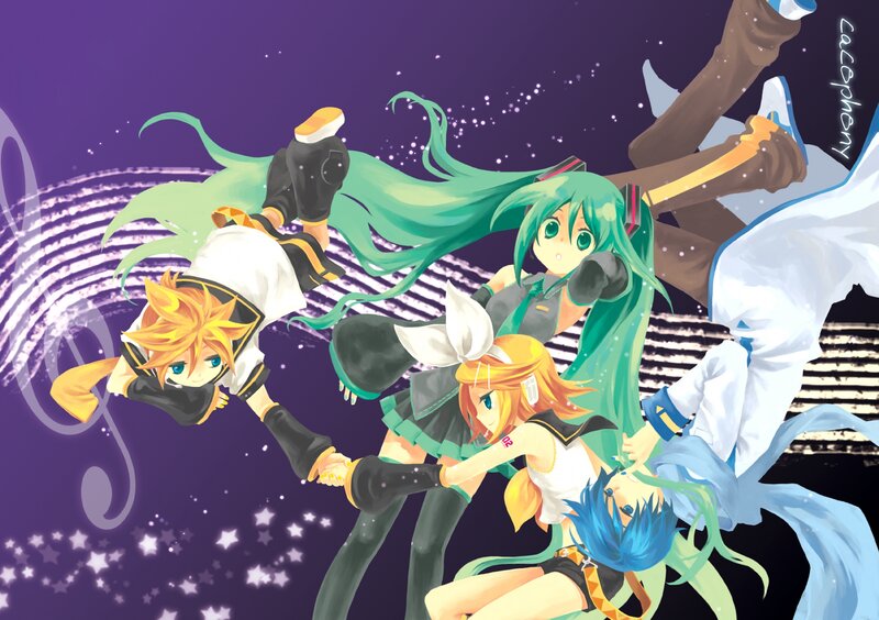 Anime Characters Dancing — Purple