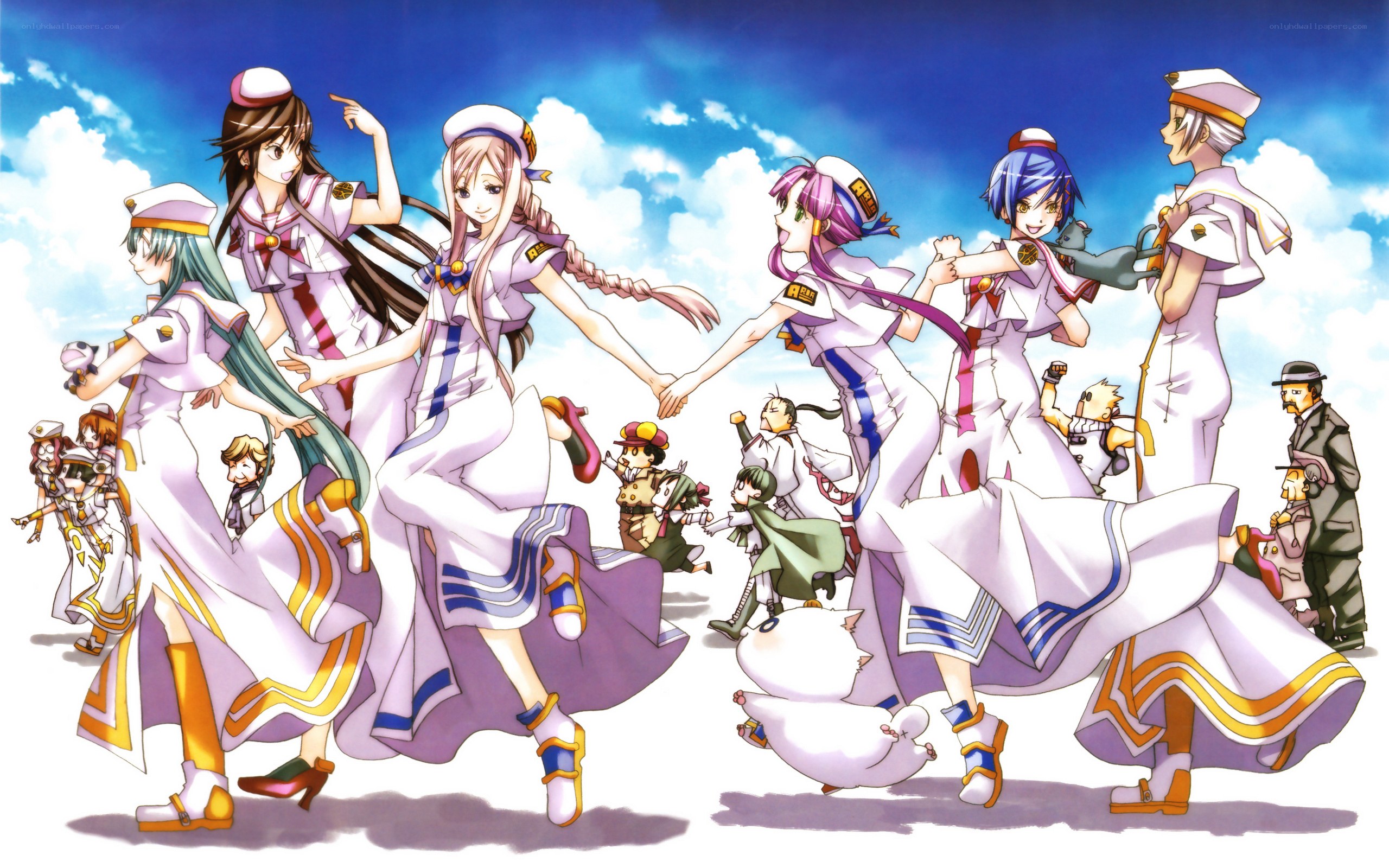 anime characters dancing together