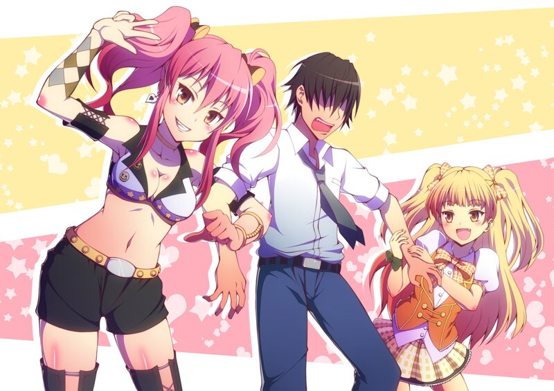 Anime characters dancing together