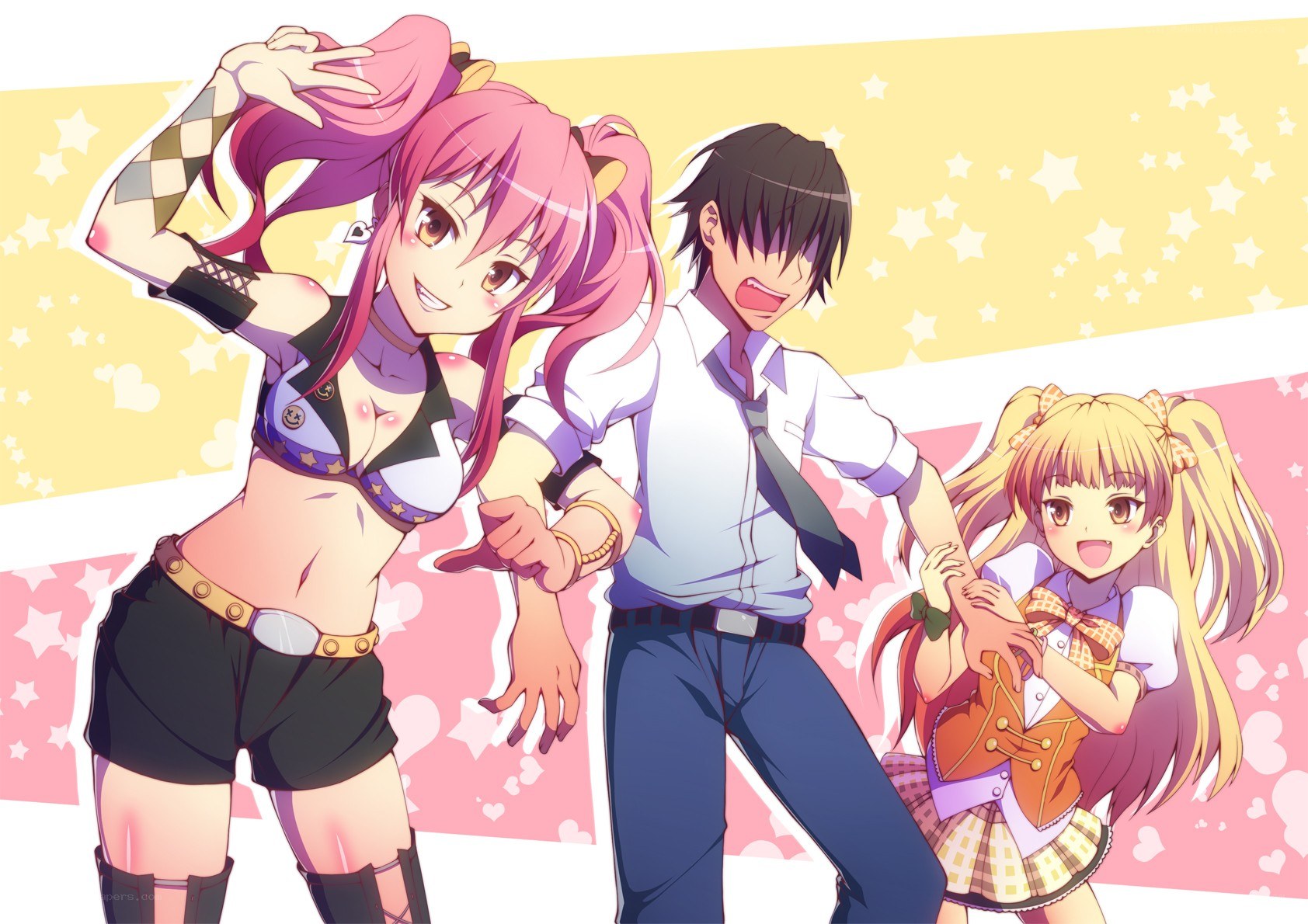 Anime characters dancing together