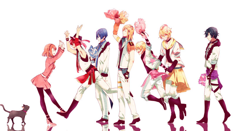 Anime Characters Dancing — White, Joyful