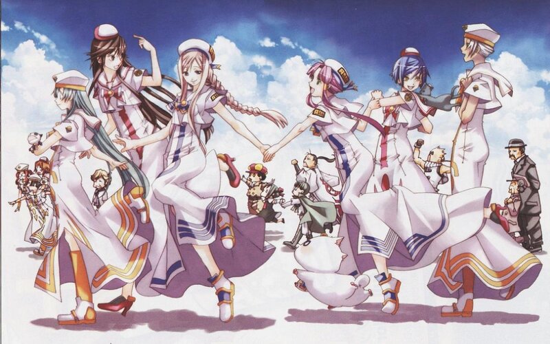 Anime Characters Dancing — White