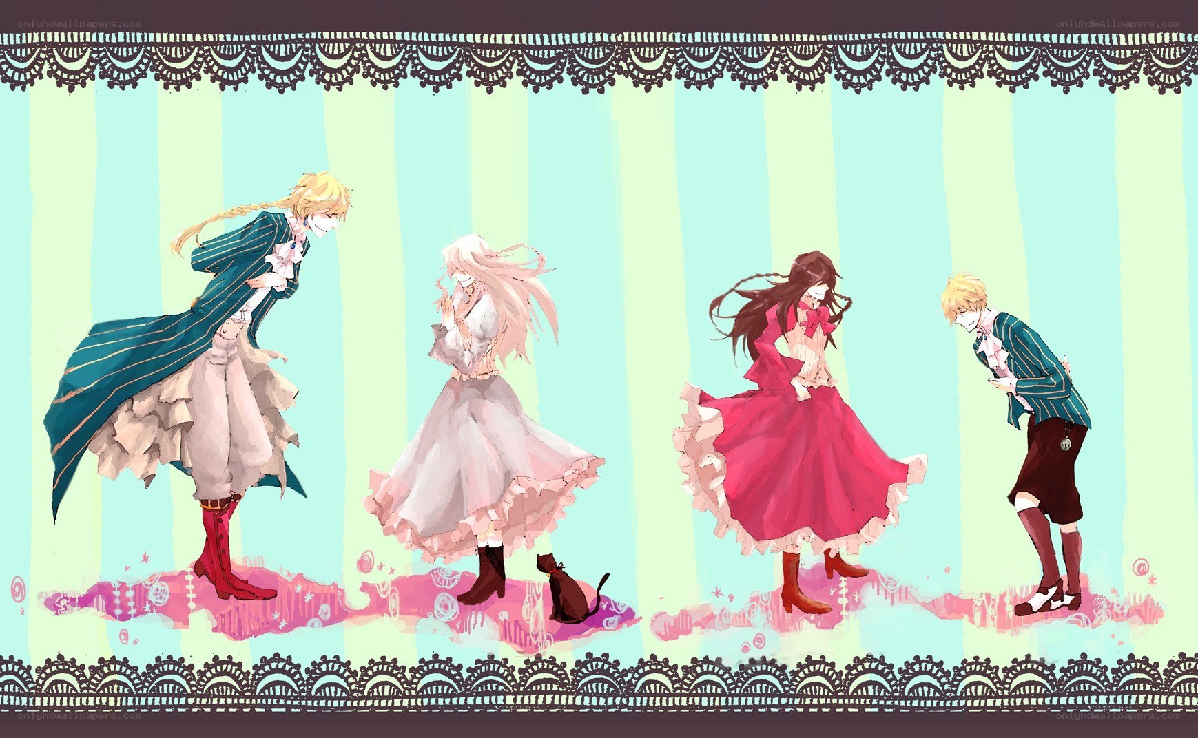 anime characters dancing
