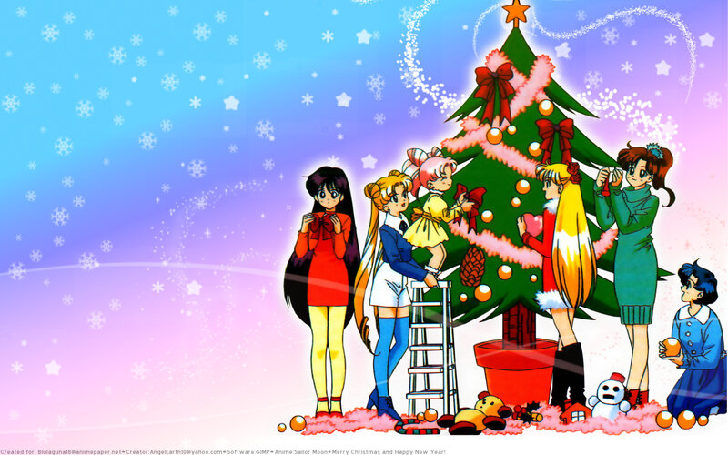 Anime Characters Decorating Tree