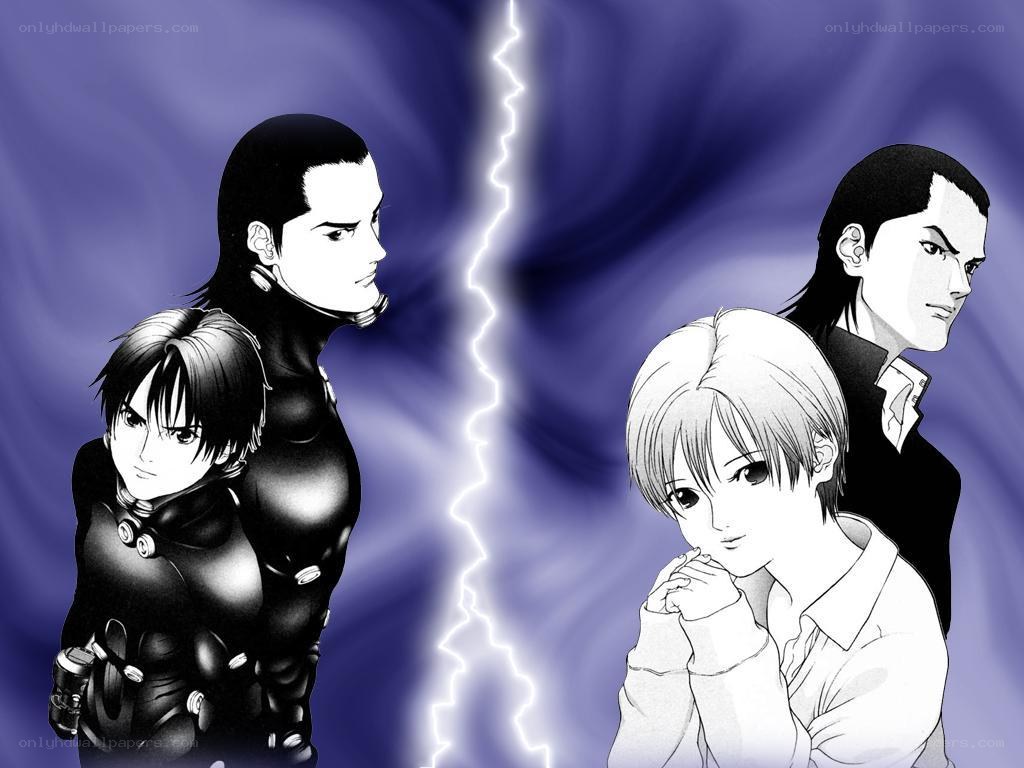 Anime characters divided by lightning