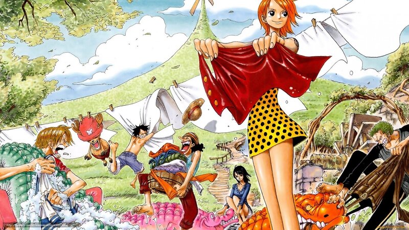 Anime Characters Doing Laundry
