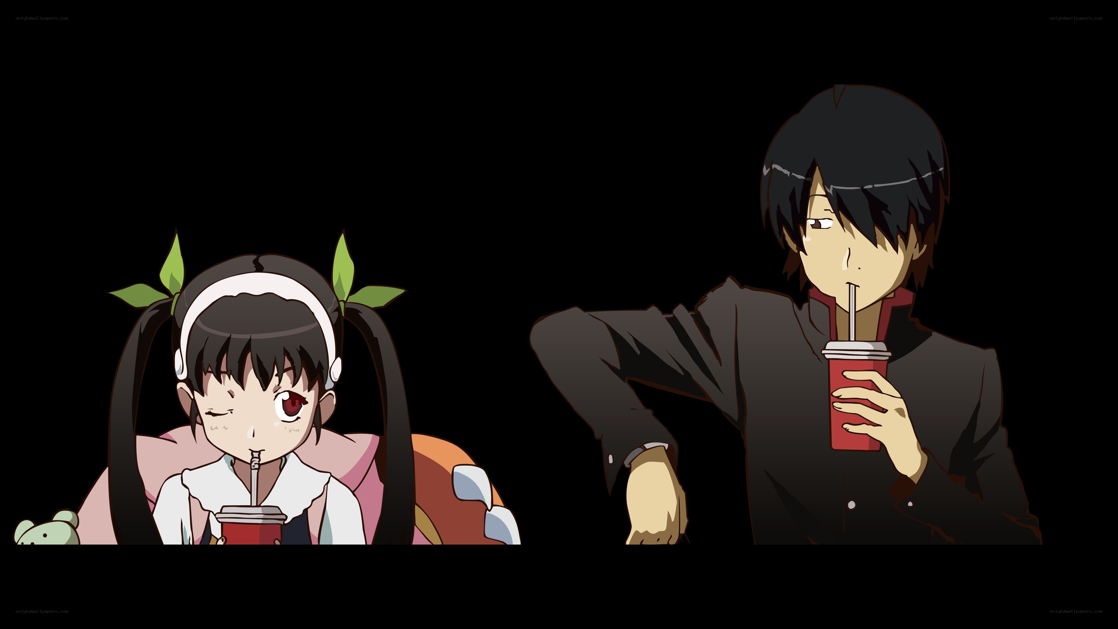 anime characters drinking soda