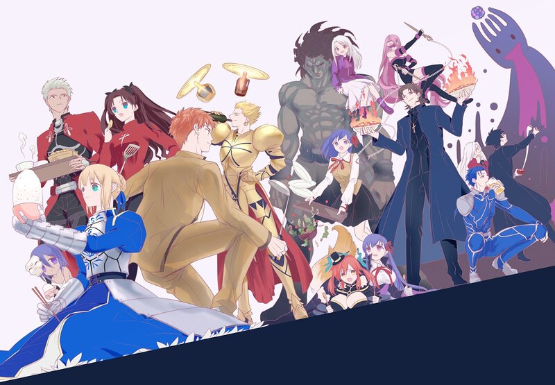 Anime Characters Eating — Blue, Chaotic