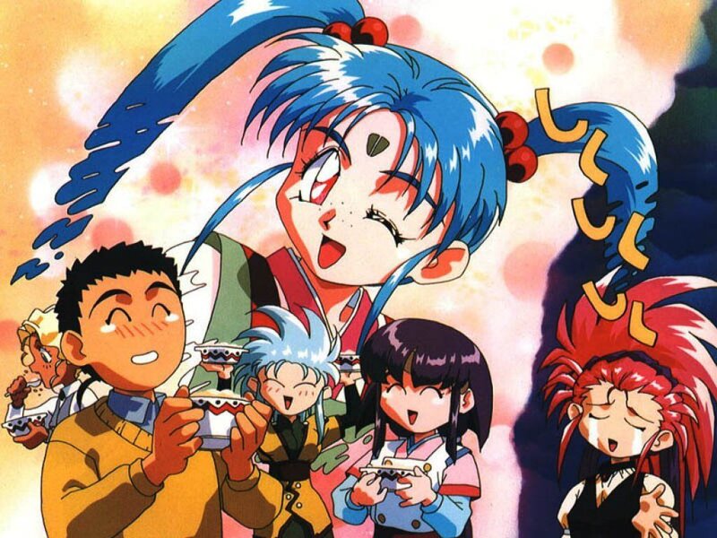 Anime Characters Eating — Blue, Joyful