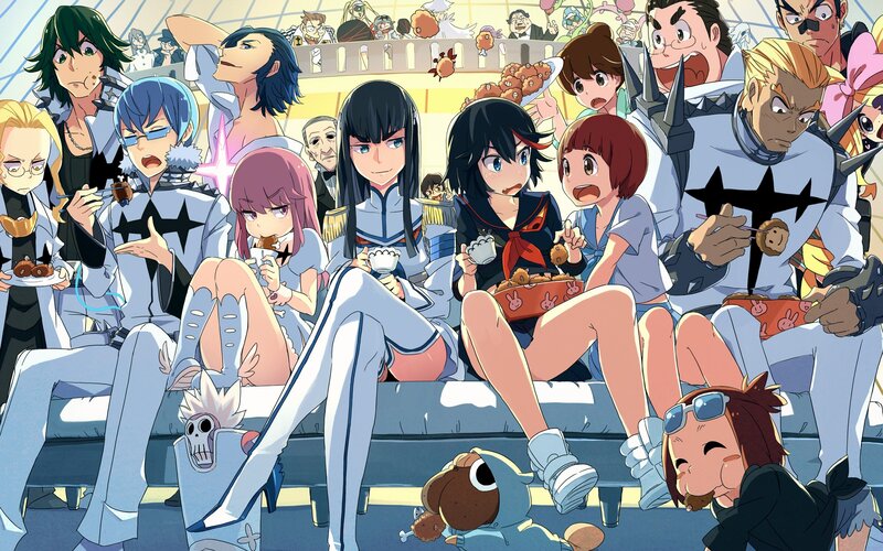 Anime Characters Eating — Blue, Lively, Food, Audience