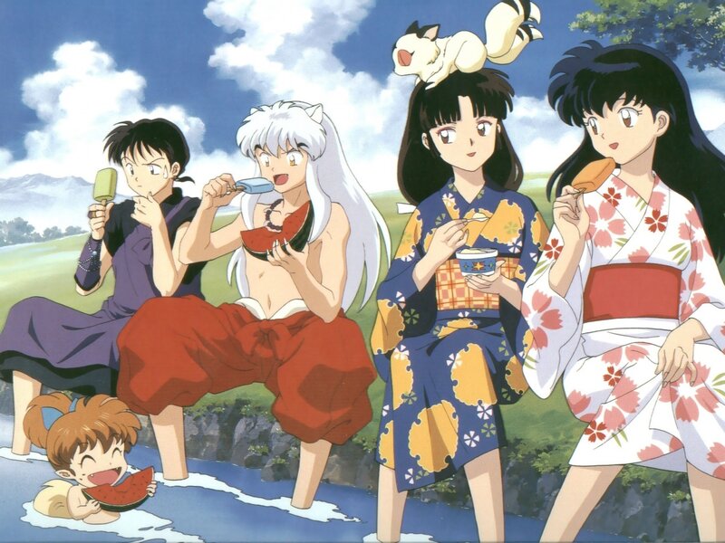 Anime Characters Eating — Blue, Peaceful