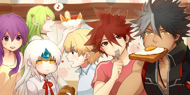 Anime Characters Eating — Brown
