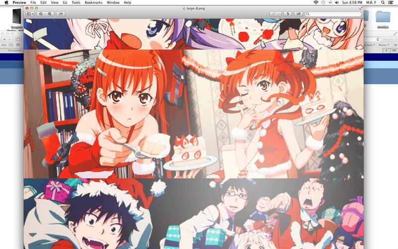 Anime Characters Eating Cake — Red