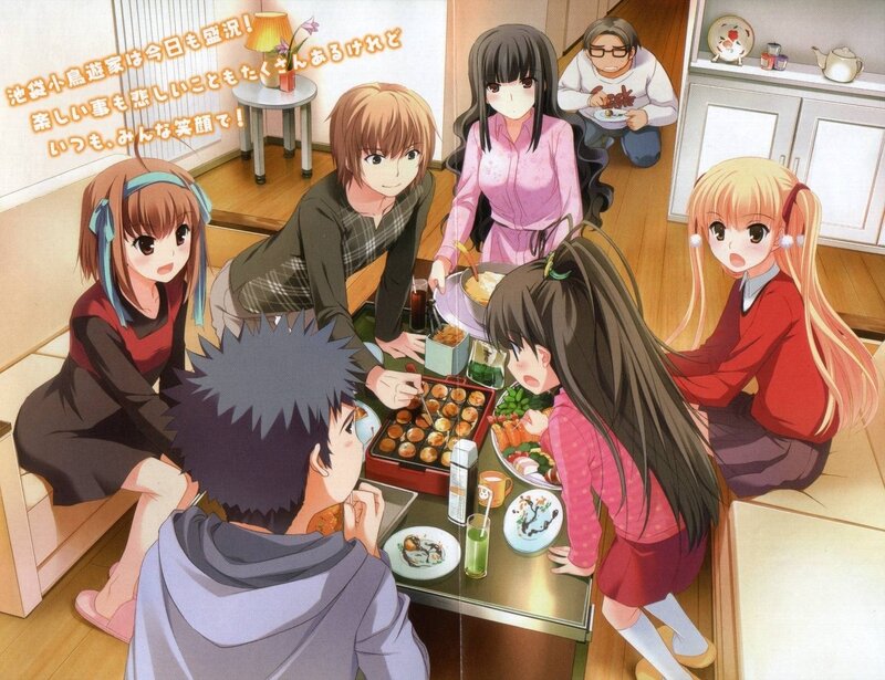 Anime Characters Eating Dinner — Brown, Warm