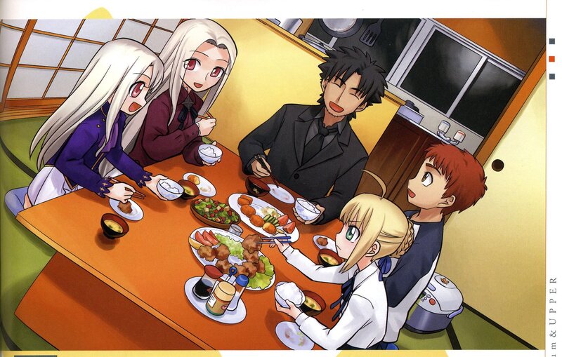 Anime Characters Eating Dinner — Orange