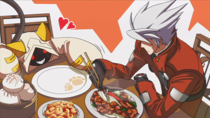 anime characters eating meal
