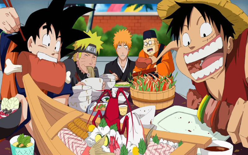 Anime Characters Eating — Orange