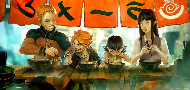 Anime Characters Eating Ramen