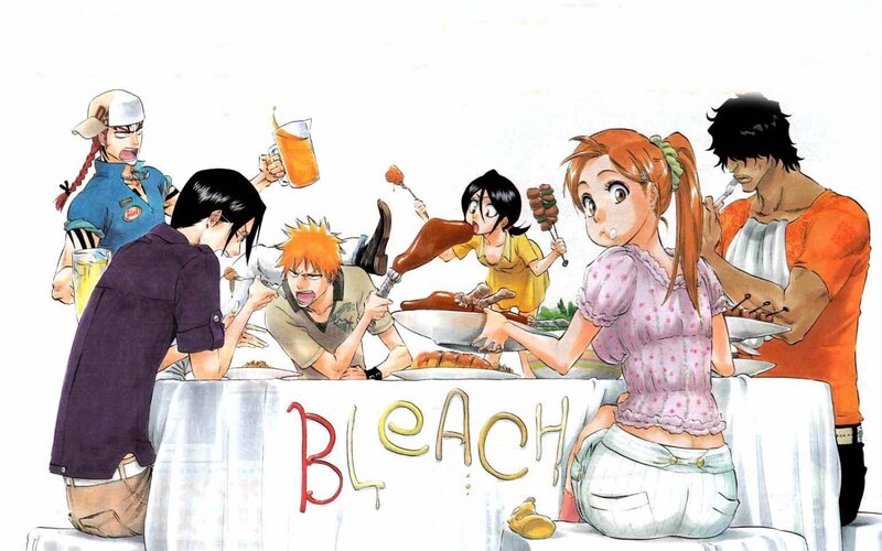 Anime Characters Eating — White