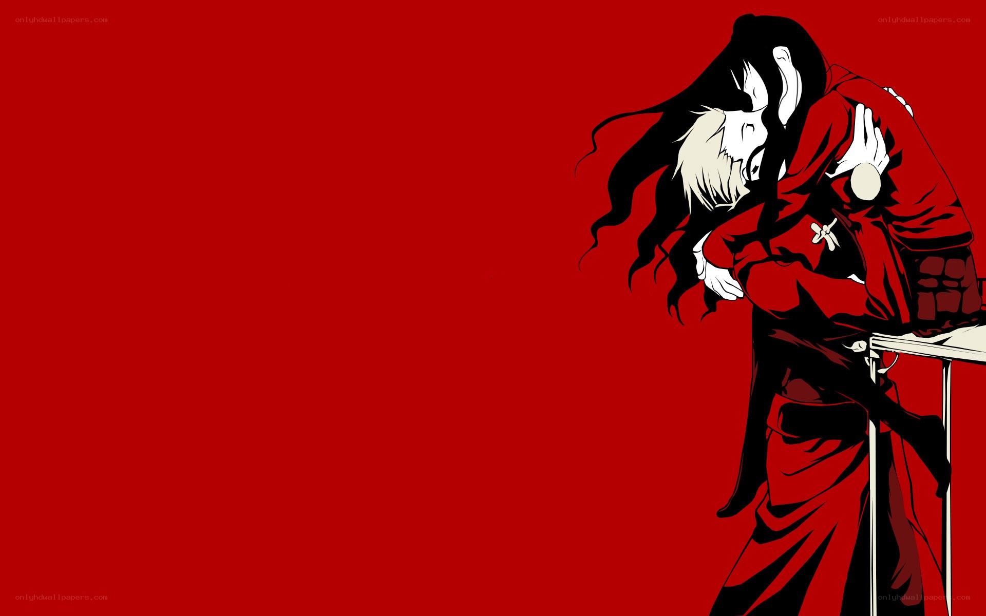 anime characters embracing
