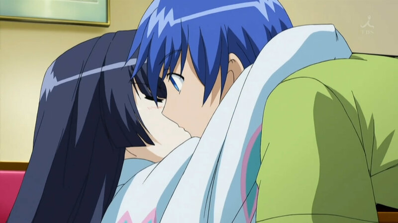 anime characters embracing