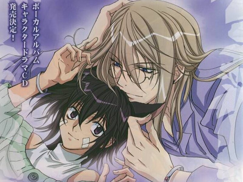 anime characters embracing