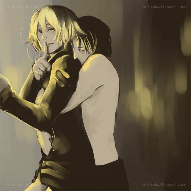 anime characters embracing