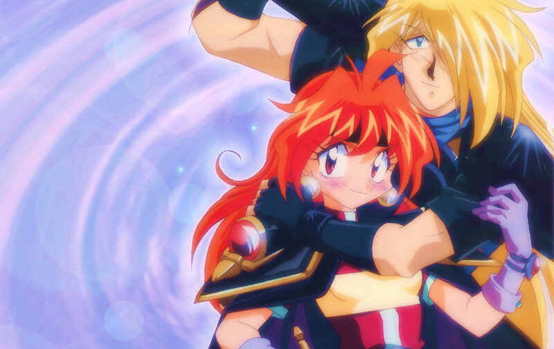 anime characters embracing