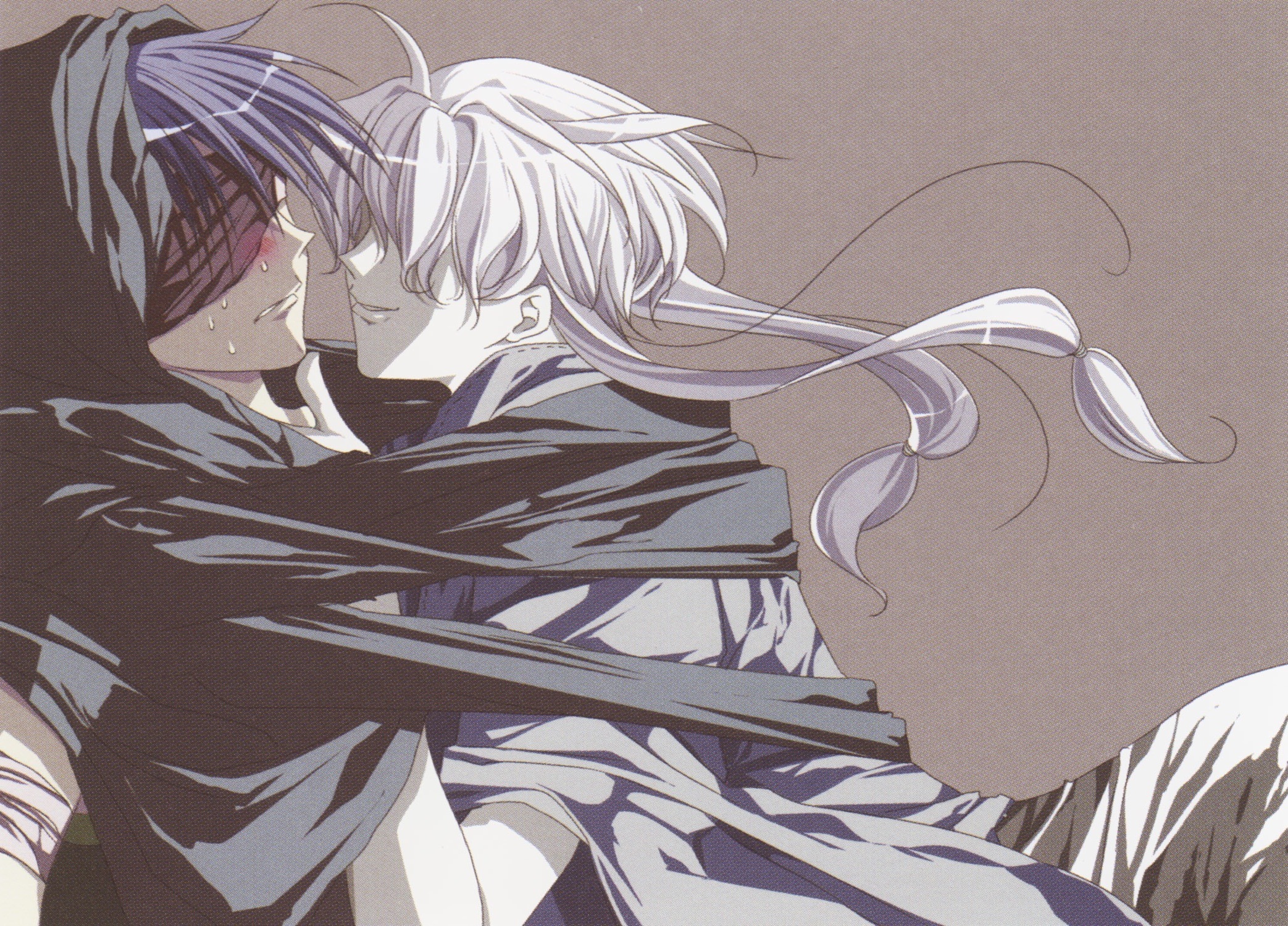 anime characters embracing