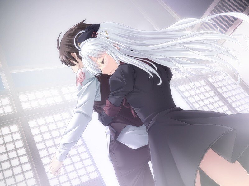 anime characters embracing