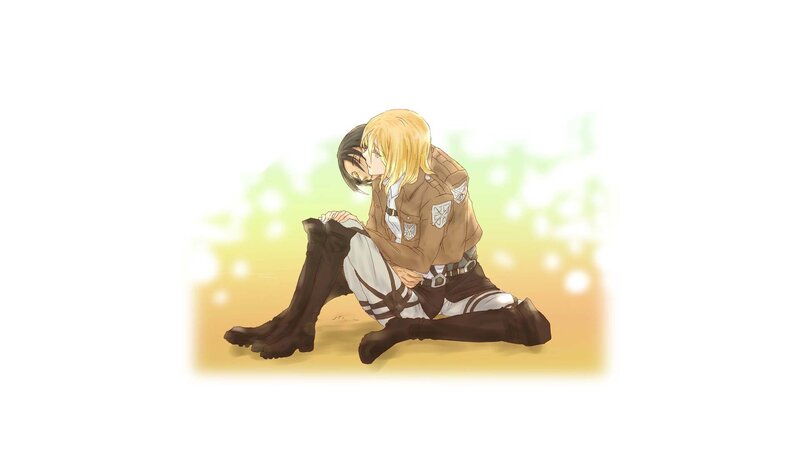 anime characters embracing