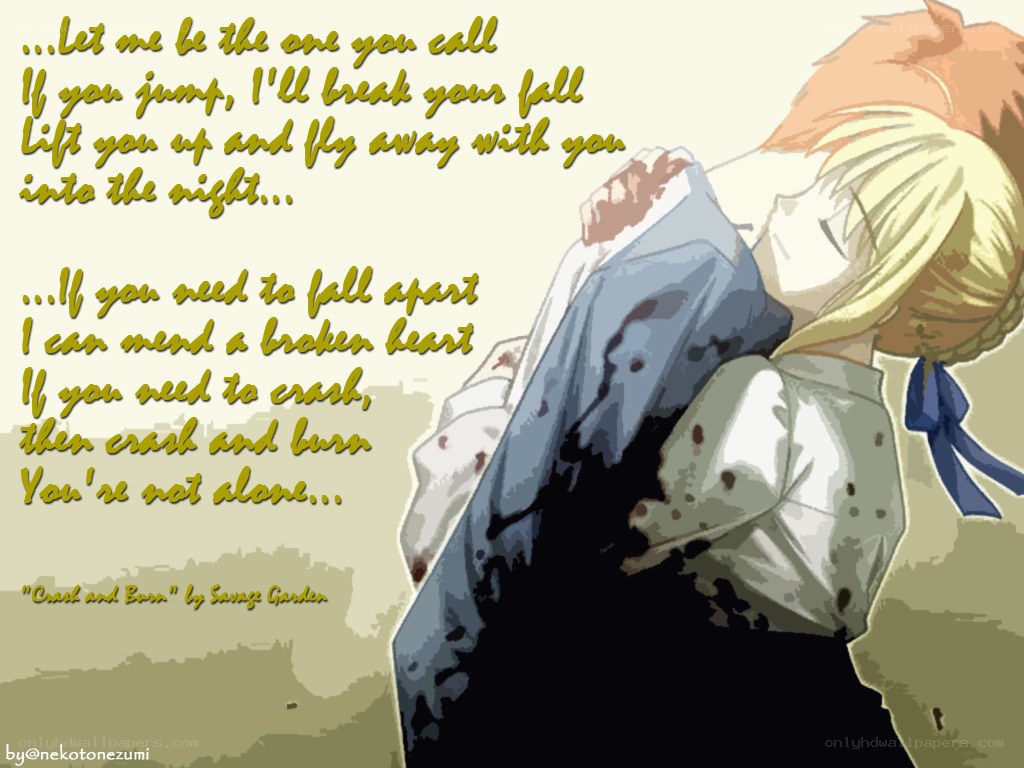 anime characters embracing
