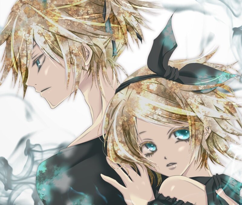 anime characters embracing