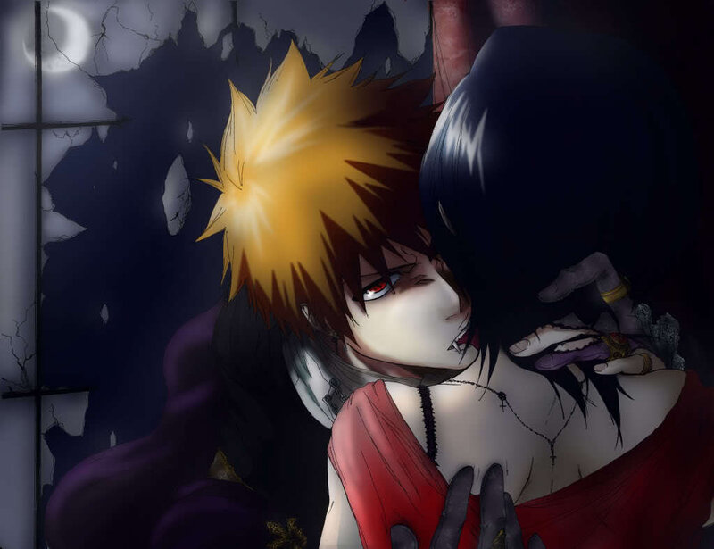 Anime Characters Embracing — Black