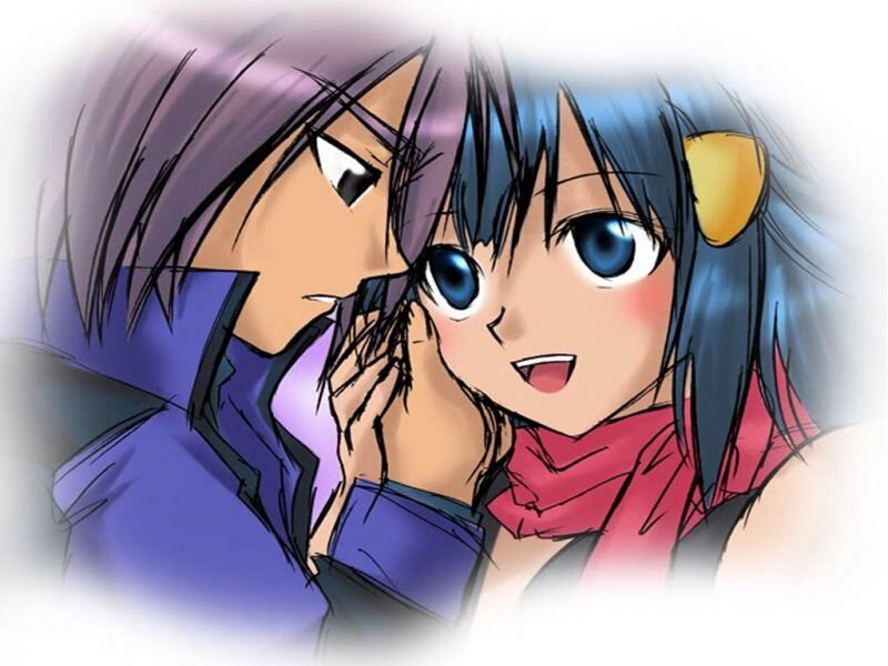 Anime Characters Embracing — Blue