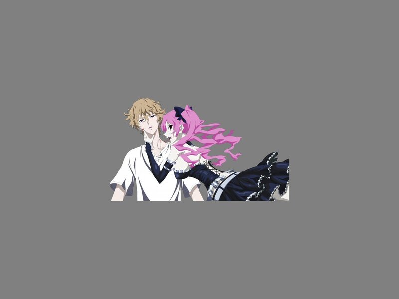 Anime Characters Embracing — Gray