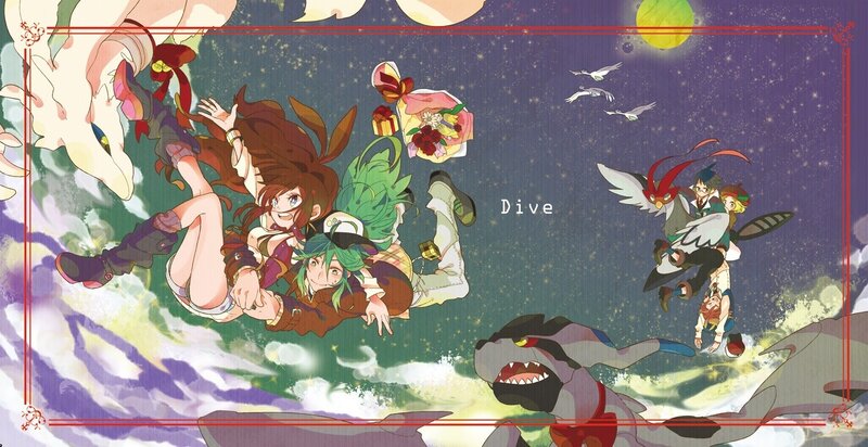 Anime Characters Falling — Purple, Chaotic