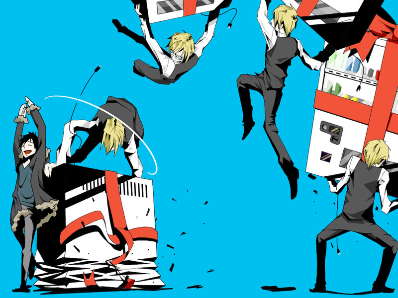 Anime Characters Fighting — Blue, Chaotic