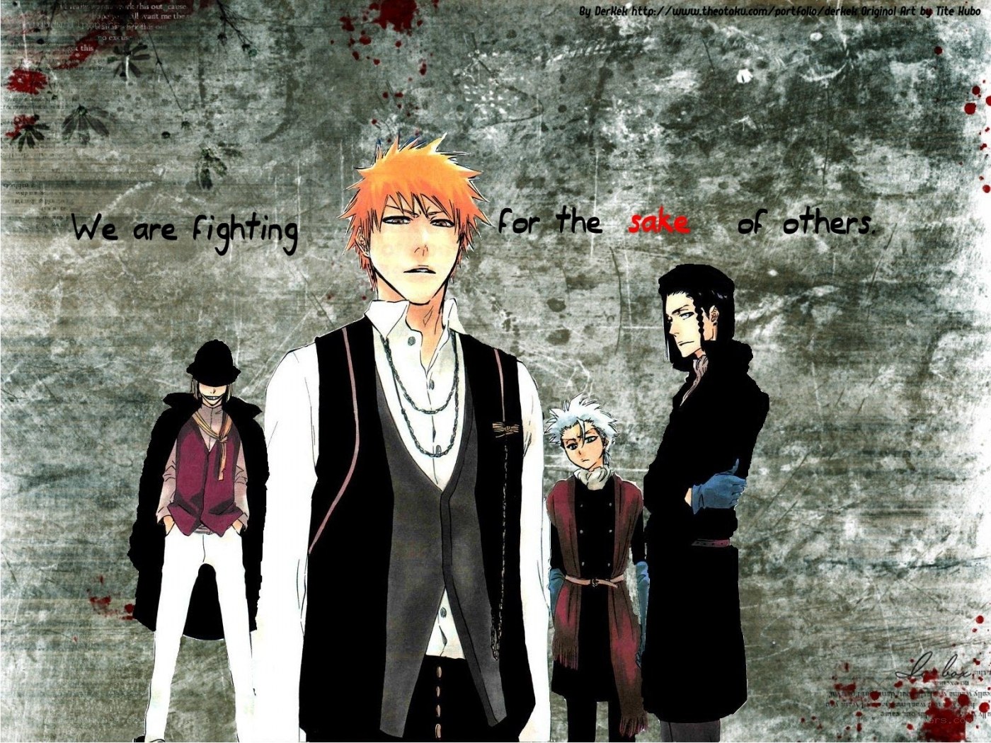 anime characters fighting for others