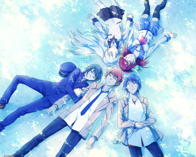 Anime Characters Floating — Blue