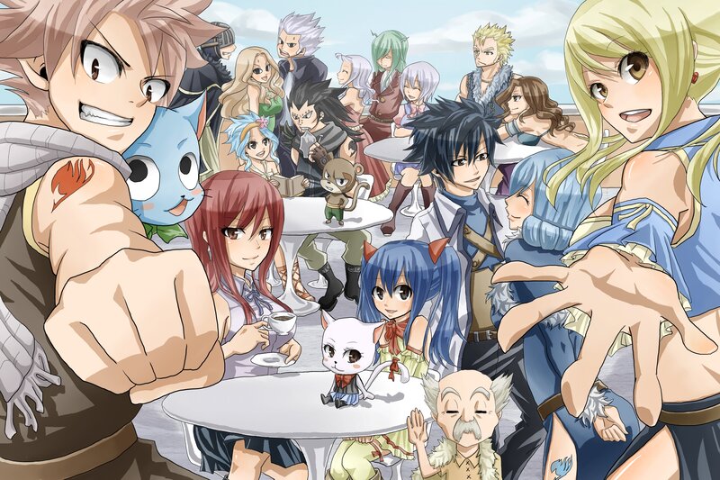 Anime Characters Gathering — Blue, Lively