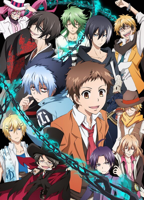 Anime Characters Group — Black, Dramatic, Chains