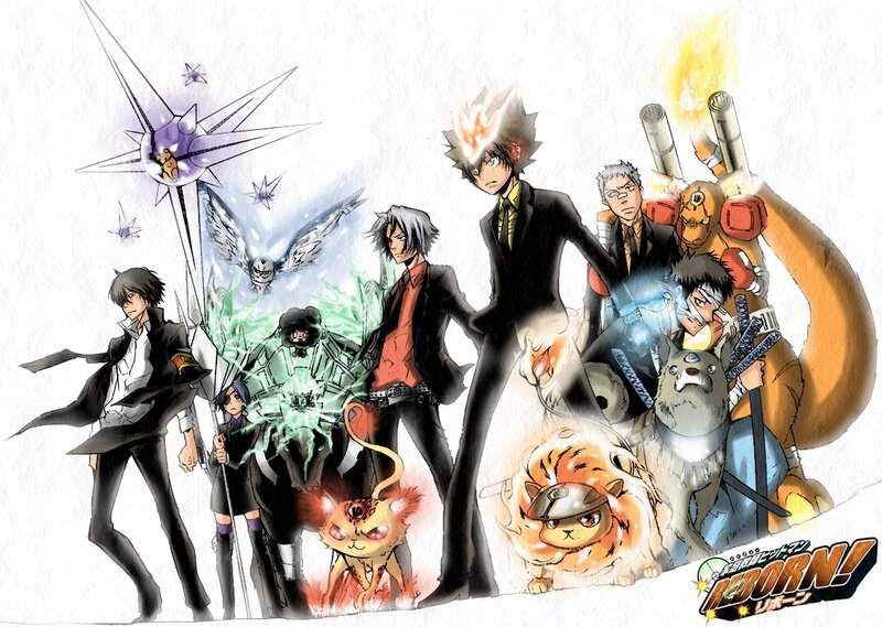 Anime Characters Group — Black, Dramatic, Manga, Animals