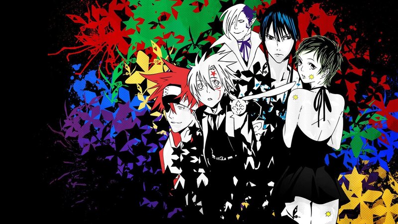 Anime Characters Group — Black, Dramatic, Manga, Stars