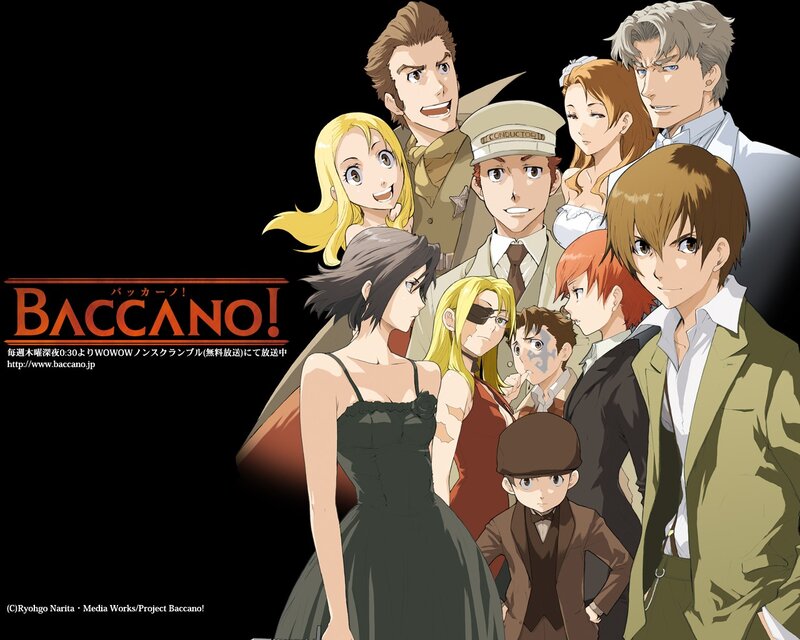 Anime Characters Group — Black, Dramatic, Text
